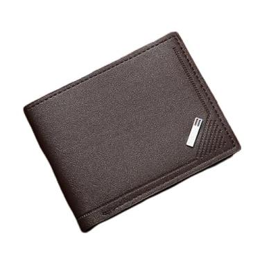 Imagem de Carteira masculina, elegante e fina, multicartão, carteira de grande capacidade para homens jovens, adequada para negócios, feita de couro macio, Café, Clássico