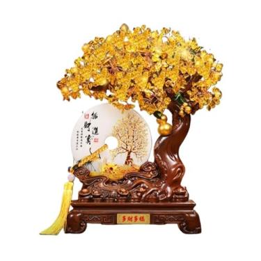 Imagem de Feito à mão Pedra preciosa natural citrino cristal bonsai árvore chakra com propriedades curativas feng shui dinheiro da vida para energia positiva boa sorte riqueza para riqueza e boa sorte