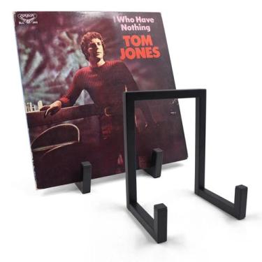 Imagem de Suporte De Armazenamento Para Discos De Vinil Em Metal Preto, Organiza