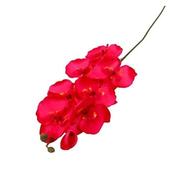 Imagem de Cuiynice Flores Artificiais 1 peça Orquídea Borboleta de Seda Buquê de Flores Artificiais para Decoração de Casamento Phalaenopsis Flores Arranjos Florais (Cor: D) (C)