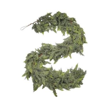 Imagem de Guirlanda De Pinheiro Artificial Verde Espessa Para Decoração De Natal