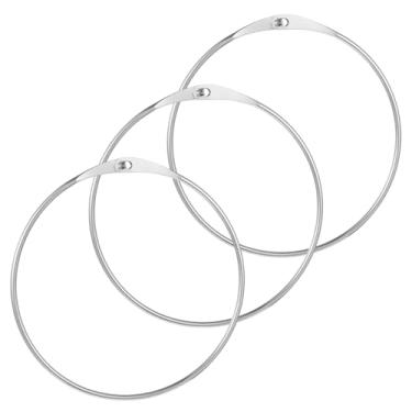 Imagem de Sibba 3 peças anéis de fichário de folhas soltas de 15 cm anéis de metal resistente para artesanato chaveiro organizador de chave de metal fácil de abrir e fechar grande argola para cartões de índice