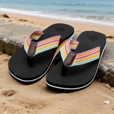 Imagem de Sandália feminina ortopédica casual confortável para ioga com suporte de arco, Pastel, 39