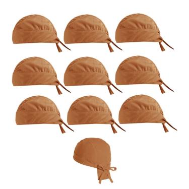 Imagem de Bandana Caramelo Mostarda Touca Cozinha Bar Restaurante 10un