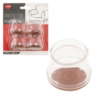 Imagem de Kit 4 Protetores P- Pé De Móveis C- Feltro Silicone Flexível