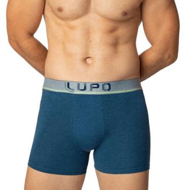 Imagem de Cueca Lupo Boxer Algodão com Elastano 784-067, Azul jeans, M