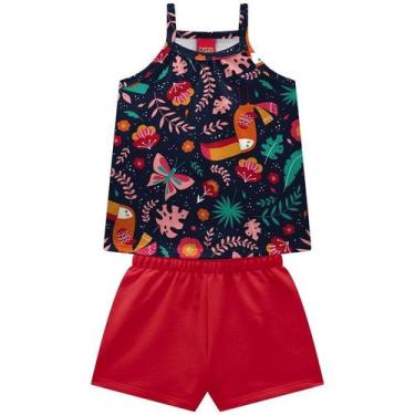 Imagem de Conjunto Kyly Infantil Menina Blusa Alcinha e Shorts Moletom Confortav