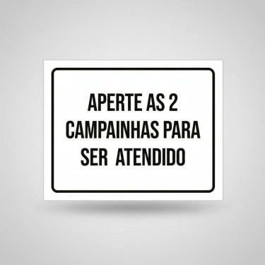 Imagem de Placa Acm Aperte 2 Campainhas Para Ser Atendido 18X23