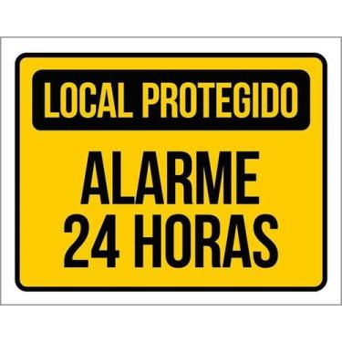 Imagem de Placa Acm Local Protegido Alarme 24 Horas 18X23 - Sinalizo