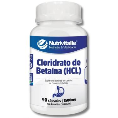 Imagem de CLORIDRATO DE BETAINA (HCL) 1500MG 90CAPS NUTRIVITALLE