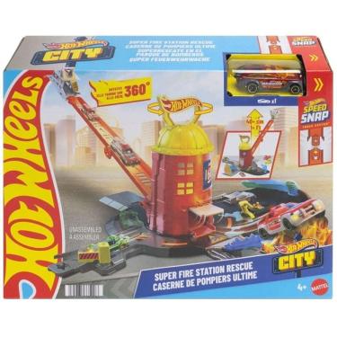 Imagem de Hot Wheels Pista CITY Super Resgate Estaçao de Bombeiros Mattel JHL95