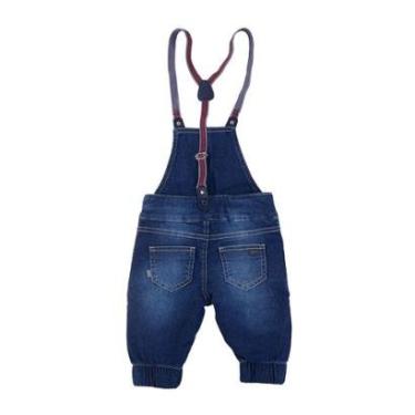 Imagem de Macacão Jardineira Masculina Bebê Dipopini Jeans Azul-Masculino