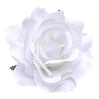 Imagem de Enfeite Arranjo Cabelo Noiva Flor Grande Tecido - Branco - De Castro J