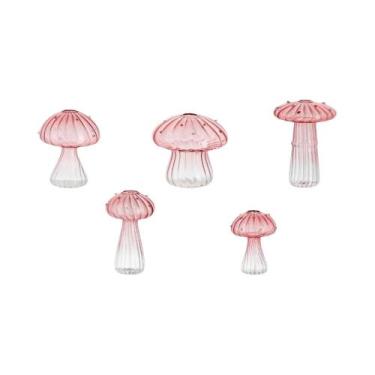 Imagem de Conjunto De 5 Vasos De Vidro Em Forma De Cogumelo, Vasos Hidropônicos 