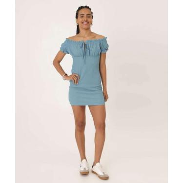 Imagem de Vestido Feminino Ciganinha Textura Marisa-95000, Azul, P