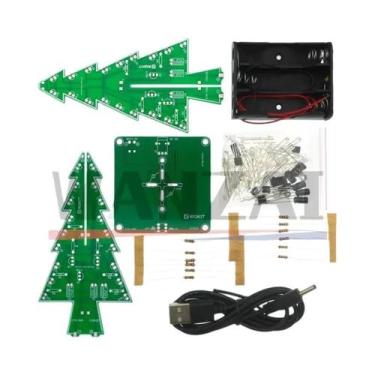 Imagem de Kit DIY De Árvore De Natal 3D Com LED RGB Circuito Eletrônico Divertid