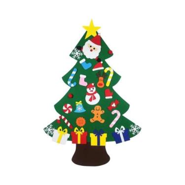 Imagem de Árvore De Natal De Feltro LED DIY, Brinquedo Para Crianças, Ornamentos
