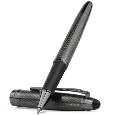Imagem de Caneta Stonego Rollerball Metálica Elegante Escrita Fácil - CINZA