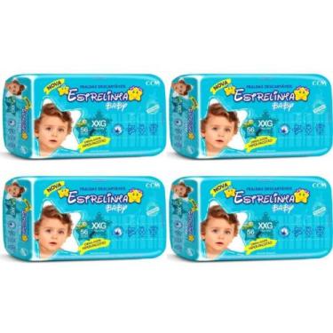 Imagem de Fralda Estrelinha Baby Hiper 4 Pacotes Tamanho XXG Com 56 Unidades Cad