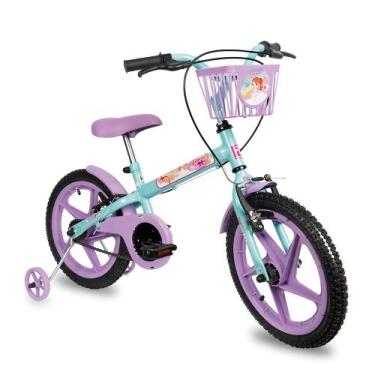 Imagem de Bicicleta Infantil Com Rodinhas Aro 16 Fofys Verde Tiffany com Lilás V
