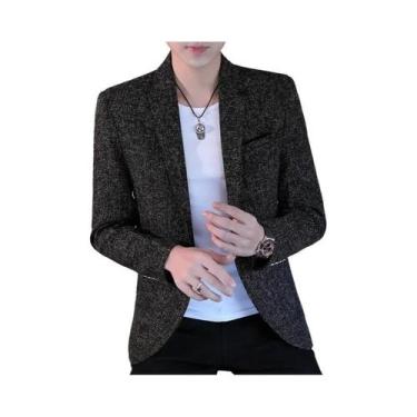 Imagem de Camisa Masculina Slim Fit Casual De Negócios Estilo Coreano Poliéster 