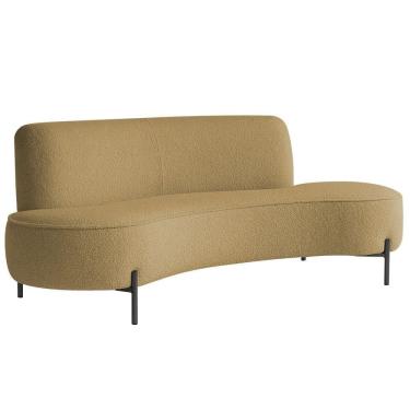 Imagem de Sofá Orgânico 2 Lugares 150cm Argos Pés Preto Bouclé Camel - Nexta Casa