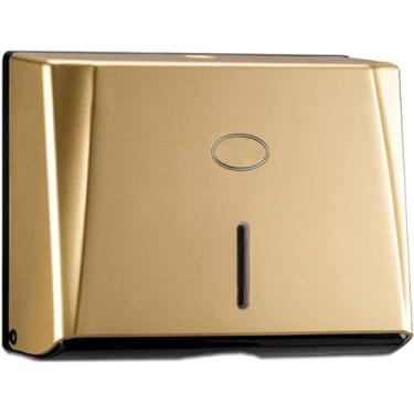 Imagem de Dispensador de papel toalha de papel dourado montado em parede de lenços de papel de lenpa de papel para toalhas de papel multifold toalhas de cozinha banheiro