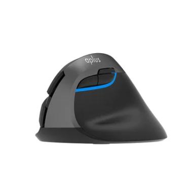 Imagem de Mouse Ergonomico Sem Fio Aplus Ergos 541, Bluetooth e Wi-Fi, 6 Botões, 4000 DPI, Clique Silencioso, Iluminação Azul, Compatível com Windows e MacOS - ERGOS541