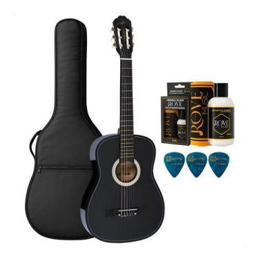 Imagem de Kit Violao Classico Acustico Vogga Vca104n Bk Preto + Limpador Polidor
