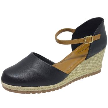 Imagem de Sapato Anabela Feminino Salto Corda Médio Conforto Bebecê