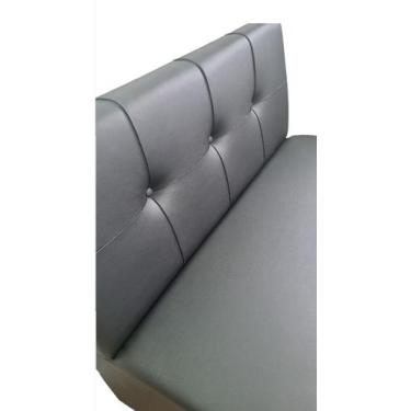 Imagem de Poltrona Sofá Booth 1.10m 2 Lugares Preto Costura Quadrada - O REI DAS
