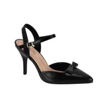 Imagem de Sapato Beira Rio Feminino Salto Alto Fino Bico Laço Conforto Original 