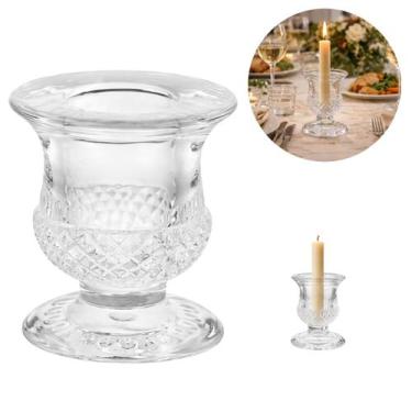 Imagem de Castiçal Vidro Porta Vela Cônico Transparente - Chinatown