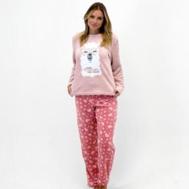 Imagem de Pijama Bene Casa Manga Longa com Calça em Plush-Feminino