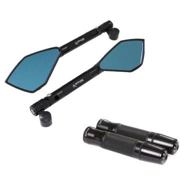 Imagem de Kit Retrovisor Manopla Esportivo Ninja 300r 250r Cbr250 R3 GSX R750 - 