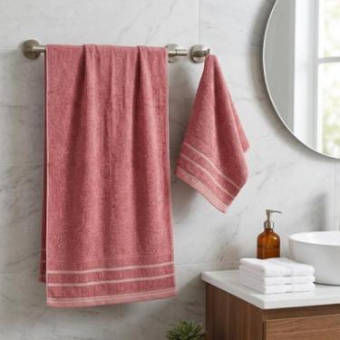 Imagem de Kit Toalha de Banho Grande Decorada Macia Fofa Corpo e Rosto 2 Peças R