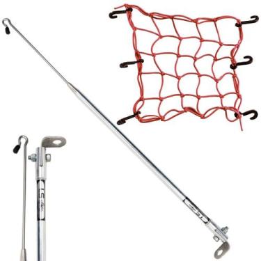 Imagem de Kit Antena Corta Pipa Cerol Linha Fio Proteção Cromada Retrovisor / Re