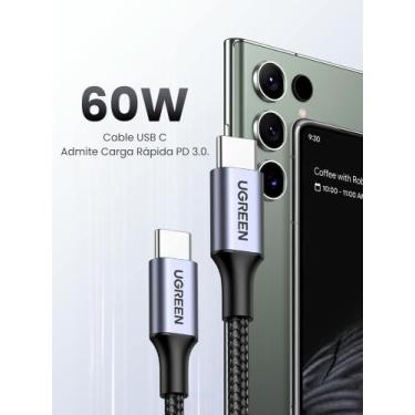 Imagem de Cabo UGREEN USB-C 60W PD ( 1 metro ) compatível Galaxy S24 S23 S22 S21