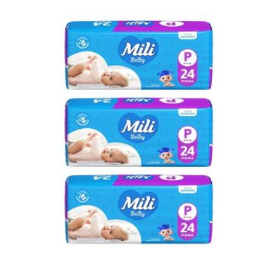 Imagem de Kit C3 Fralda Infantil Jumbinho P C/24 - Mili