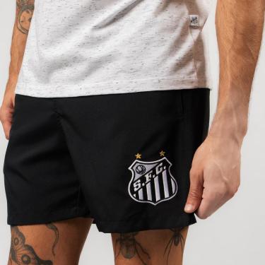 Imagem de Bermuda Moletom Santos Oficial Escudo Bordado Masculina-Masculino