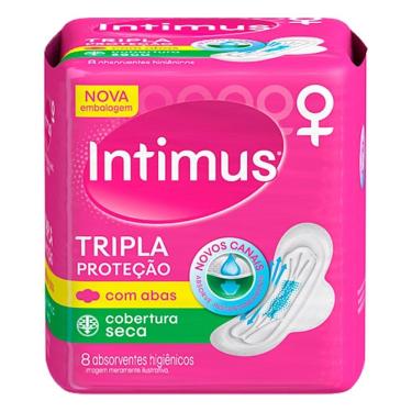 Imagem de Absorvente Intimus Tripla Proteção Cobertura Seca com Abas Embalagem com 8 Unidades