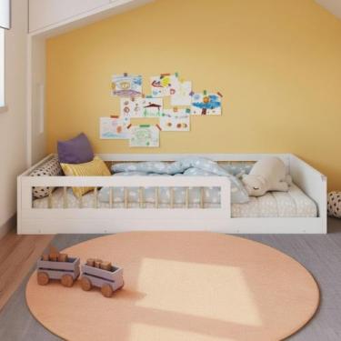 Imagem de Cama de Solteiro Infantil de Chão Montessoriana Afetto 015 Completa Mó