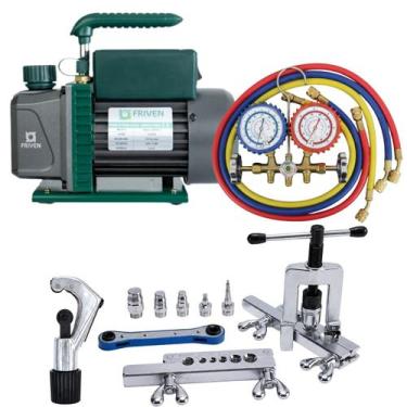 Imagem de Kit Refrigeração Ar Condicionado com Bomba de Vácuo 1.8 CFM Simples Ma