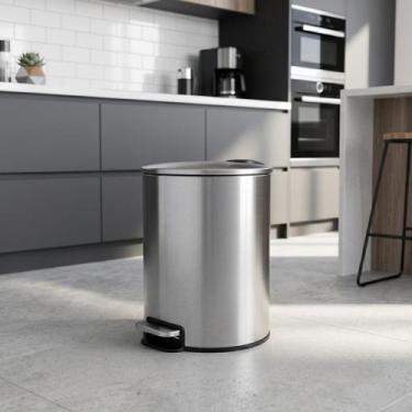 Imagem de Lixeira Inox Elegante com Pedal Design Moderno Resistente Durável 5L -