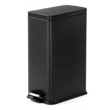 Imagem de Lixeira Retangular Slim Inox 5 Litros Preto Fosco - Sollux