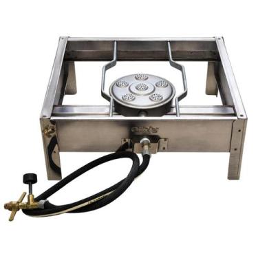 Imagem de Fogão Fogareiro Inox Portátil Alta Pressão 1 Boca Reforç - ESTILOFER