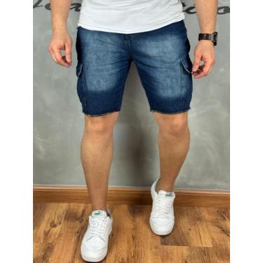 Imagem de Bermuda Masculina Jeans Bolso Cargo Com Algodão - JST Jeans, Jatiada, 