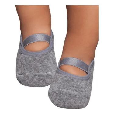 Imagem de Meia Infantil Puket Sapatilha Antiderrapante Elástico Confortavel Lisa