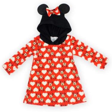 Imagem de Vestido Infantil Menina Persongem Moletom Inverno Com Capuz - Marlan B