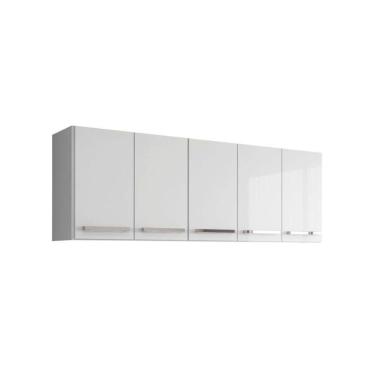 Imagem de Armario Suspenso para Cozinha 5 Portas Branco Santorini Brienza Movelaria